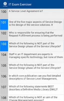 IT Exam Exerciser android App screenshot 1